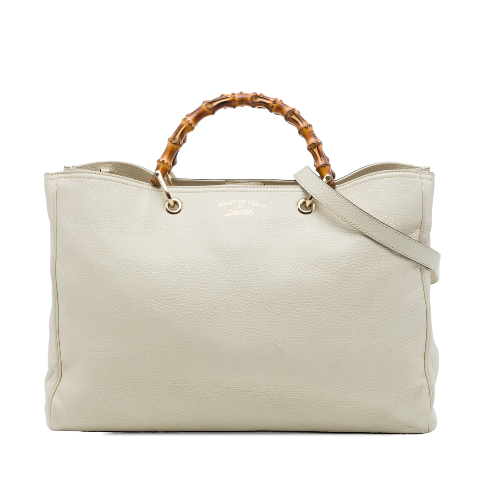 Pre-Loved Gucci Large Calfskin Bamboo Shopper Satchel